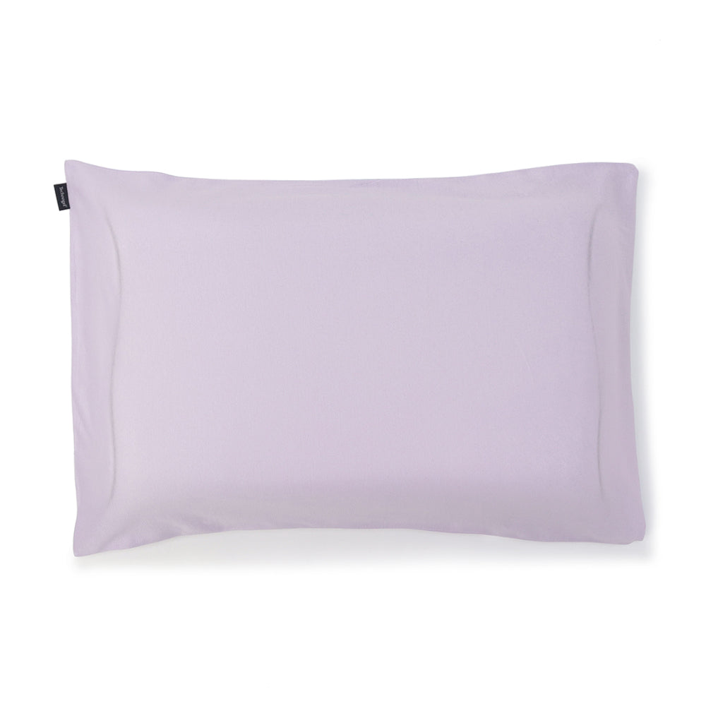 Technogel Sleeping プラチナコットンの専用枕カバーを上から見た画像。ラベンダーブルー。